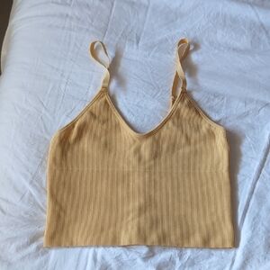 Forever 21 Ribbed V-Neck Cami in Mustard Yellow